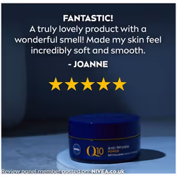 NIVEA Q10 Anti-Wrinkle Power Revitalising Night Cream (50ml), Anti-Wrinkle Face Cream with Skin Identical Q10 and Creatine
