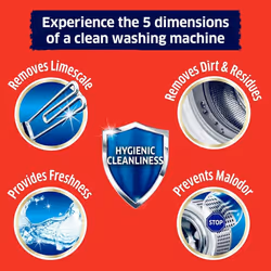 Dylon Washing Machine Cleaner 1 Use 5-In1 Washing Machine Cleaner Freshener & Limescale Remover for Cleaning Washing Machines Single Application Pack