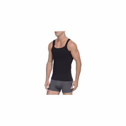 2(X)IST Men's Essential Cotton Square Cut Tank 2-Pack Deep Black  Medium