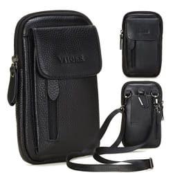 VIIGER Leather Cell Phone Shoulder Holster Compatible with iPhone 14 P