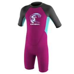 O'NEILL Unisex Child Toddler Reactor-2 2mm Back Zip S/S Spring Wetsuits  Berry/Light Aqua/Graphite  4 US