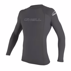 O'Neill Wetsuits Men's Standard Basic Skins UPF 50+ Long Sleeve Rash Guard  Smoke  Large