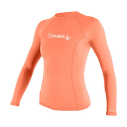 O'NEILL Women's Standard Basic Skins UPF 50+ Long Sleeve Rash Guard  Light Grapefruit  X-Small