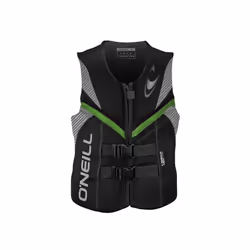 O'Neill Men's Reactor USCG Life Vest Black/Lunar/Day-Glo Large