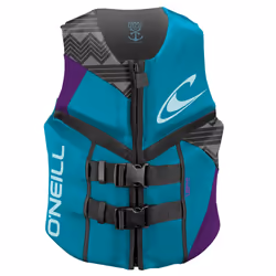 O'Neill Wetsuits Women's Reactor USCG Life Vest Turquoise/Ultraviole