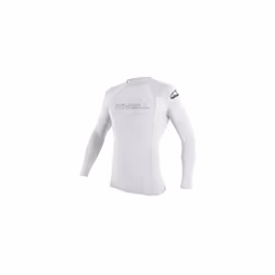 O NEILL Mens Basic Skins 50+ L/S Rash Guard, White, L