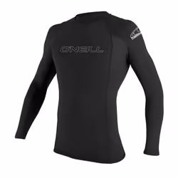 O'Neill Wetsuits Men's Basic Skins UPF 50+ Long Sleeve Rash Guard  Black  M
