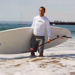 O'Neill Wetsuits Men's Basic Skins UPF 50+ Long Sleeve Rash Guard  Whi