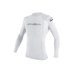 O'Neill Men's Basic Skins UPF 50+ Long Sleeve Rash Guard  White  2XL