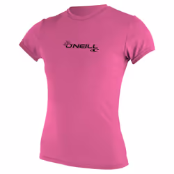 O'Neill Women's Basic Skins Upf 50+ Short Sleeve Sun Shirt Fox Pink Medium