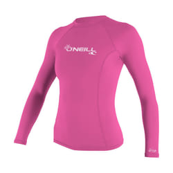 O'Neill UV 50+ Sun Protection Womens Basic Skins Long Sleeve Crew Sun Shirt Rash Guard  Fox Pink  Medium