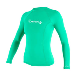 O'Neill UV 50+ Sun Protection Womens Basic Skins Long Sleeve Crew Sun Shirt Rash Guard  Seaglass  X-Large