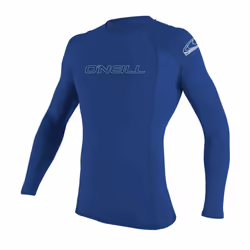 O'Neill Wetsuits Men's Basic Skins 50+ L/S Rash Guard Pacific L