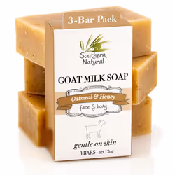 Southern Natural Oatmeal Soap Bar 3 Pack Unscented Goat Milk Soap Bars With Colloidal Oatmeal  Honey For Dry Sensitive Skin F ...