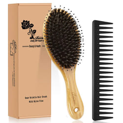 Hair Brush comb Set Boar Bristle Hairbrush for curly Thick Long Fine Dry Wet Hair Best Travel Bamboo Paddle Detangler Detangling Hair Brushes for Wome