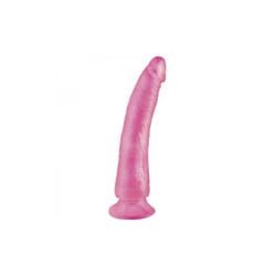 Basix Slim 7 Inch With Suction Cup Pink Dildo