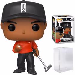 Pop Sports: PGA Tiger Woods Red Shirt Pop Vinyl Figure (Bundled with Pop Shield Protector)