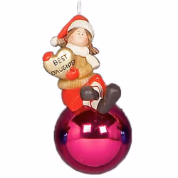Christmas Tree Decoration Family Character 70mm Bauble - Daughter