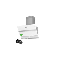 CBCW6736N Class A 650mh Touch Control Angled Cooker Hood 60cm with Carbon Filters Recirculating Ducting LED Lights Wall Mounted Range Hood 600mm