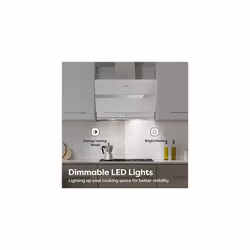 CBCW6736N Class A 650mh Touch Control Angled Cooker Hood 60cm with Carbon Filters Recirculating Ducting LED Lights Wall Mounted Range Hood 600mm