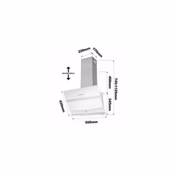 CBCW6736N Class A 650mh Touch Control Angled Cooker Hood 60cm with Carbon Filters Recirculating Ducting LED Lights Wall Mounted Range Hood 600mm