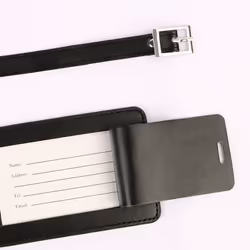 sourcingmap Luggage Tags,PU Leather Travel Tags Luggage Identifier Name Holder Address ID Labels for Baggage Suitcases(2 Pack,Black)