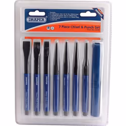 Draper 23187 Chisel and Punch Set, Blue, 7 Pcs