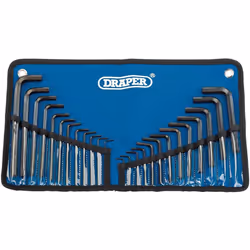 33892 Metric/Imperial Combined Hexagon Allen Key Set in Tool Roll, 25 Pieces , Blue