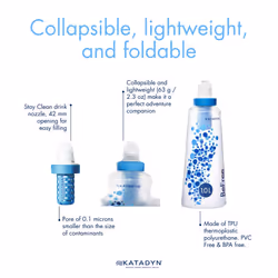 Katadyn BeFree 10L Water Filter, Fast Flow, 01 Micron EZ clean Membrane for Endurance Sports, camping and Backpacking, One Size, 8018006