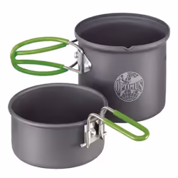 Optimus 8020708, Set, Aluminium, 0.6 L, Grey, Green, Aluminium