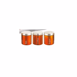 Airtight Tea Sugar and Coffee Storage Canisters Jars Orange