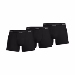 BOSS Men's Cotton Boxer Brief  Midnight Black  Large (Pack of 3)