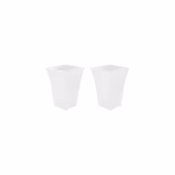 VTL 2 X LARGE WHITE MILANO PLANTER GARDEN FLOWER POT TRENDY GLOSS PLASTIC BEAUTIFUL