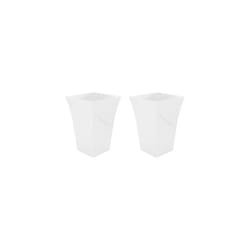 VTL 2 X LARGE WHITE MILANO PLANTER GARDEN FLOWER POT TRENDY GLOSS PLASTIC BEAUTIFUL