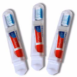 Colgate Travel Toothbrush Set of 3 by VistaHome - Foldable Toothbrush - Portable Toothbrush Set with Toothpaste - Orthodontic ...