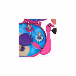 Polly Pocket Pocket World Flamingo Floatie Compact with Surprise Reveals, Micro Dolls & Accessories [Amazon Exclusive]