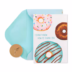 Papyrus Thank You Cards with Envelopes Donut 14-Count