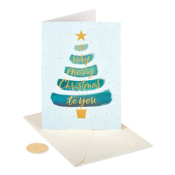 Papyrus Boxed Christmas Cards with Envelopes  Joyful Holiday  Christmas Tree (14-Count)