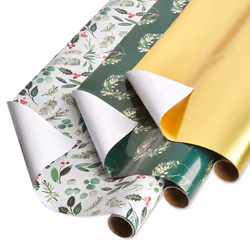 Papyrus Wrapping Paper Rolls for Christmas Hanukkah and All Holidays Holly Wreath Gold 3 Rolls 67.5 sq. ft.