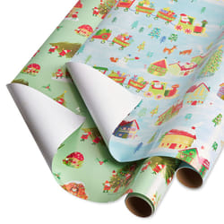 Papyrus Christmas Wrapping Paper Rolls  Gnomes  Santa Train (2 Rolls  52.5 sq. ft.)