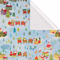 Papyrus Christmas Wrapping Paper Rolls  Gnomes  Santa Train (2 Rolls  52.5 sq. ft.)