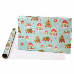 Papyrus Christmas Wrapping Paper Rolls  Gnomes  Santa Train (2 Rolls  52.5 sq. ft.)