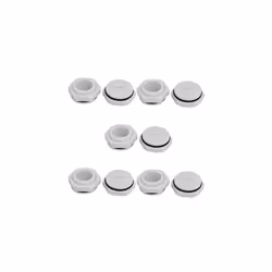PG16 Nylon Male Threaded Cable Gland Screw End Cap Cover Gray 10pcs