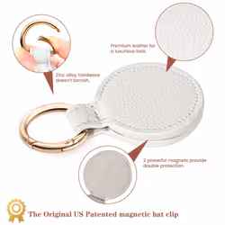 Niveaya Hat Clip for Travel  Magnetic Hat Clip Storage  Travel Hat Hooks  Vacation Beach Cruise Essentials Accessory White