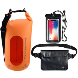 Freegrace Waterproof Dry Bags Set of 3 Dry Bag with 2 Zip Lock Seals & Detachable Shoulder Strap  Waist Pouch & Phone Case - Can Be Submerged Into Wat