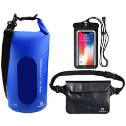 Freegrace Waterproof Dry Bags Set of 3 Dry Bag with 2 Zip Lock Seals & Detachable Shoulder Strap  Waist Pouch & Phone Case - Can Be Submerged Into Wat
