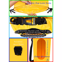 Freegrace Waterproof Dry Bags Set of 3 Dry Bag with 2 Zip Lock Seals & Detachable Shoulder Strap  Waist Pouch & Phone Case - Can Be Submerged Into Wat