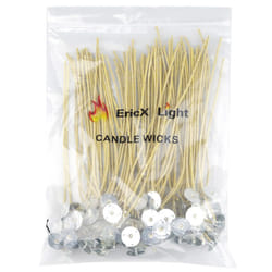 EricX Light Organic Hemp Candle Wicks  100 Piece 8 Pre-Waxed by 100% Beeswax & Tabbed  for Candle Making