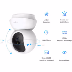 TP-Link Tapo Pan/Tilt Smart Security Camera, Indoor CCTV, 360