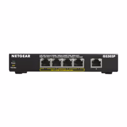 NETGEAR GS305Pv2 Unmanaged Gigabit Ethernet (10/100/1000) Power over Ethernet (PoE) Black